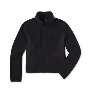 Cuts Clothing Black Teddy 1/2 zip Jacket